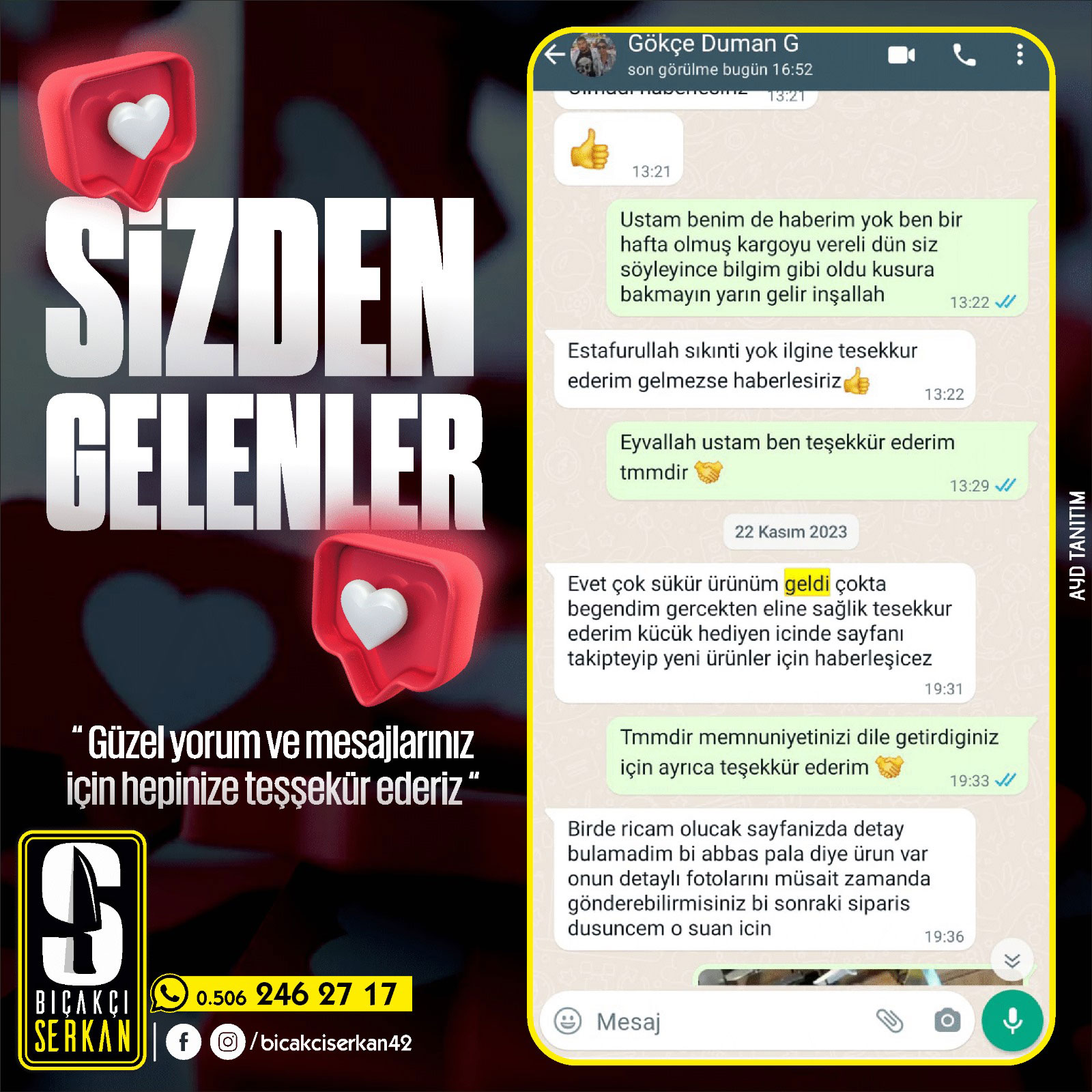 Biçakcı Serkan Sizden Gelenler