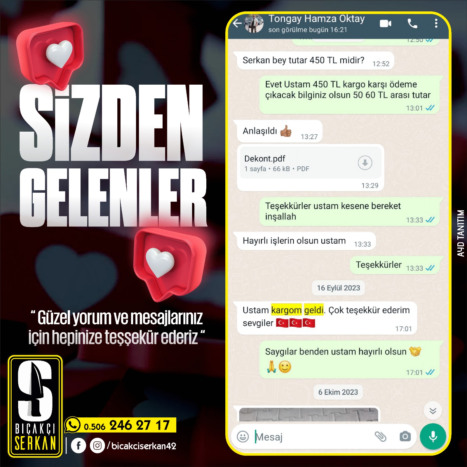 Biçakcı Serkan Sizden Gelenler